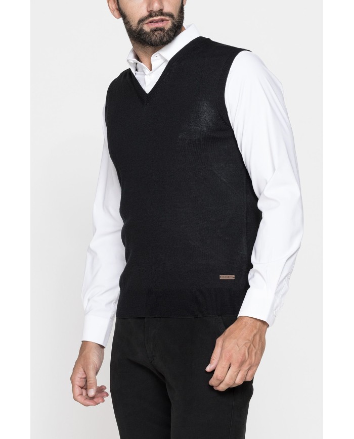 GILET IN MISTO LANA MERINOS - Lavabile in lavatrice ed asciugabile in tumbler