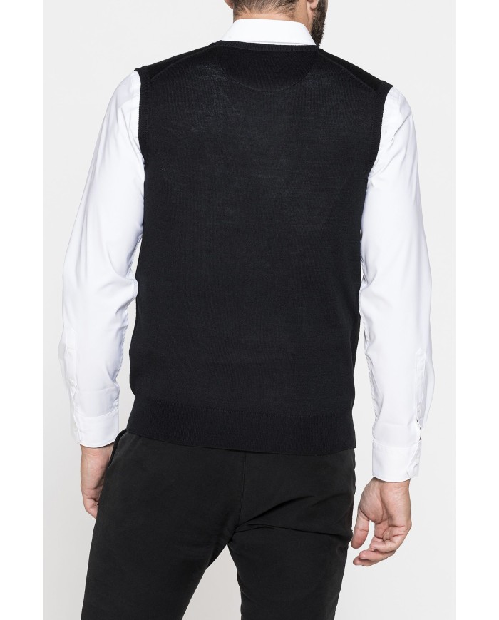 GILET IN MISTO LANA MERINOS - Lavabile in lavatrice ed asciugabile in tumbler