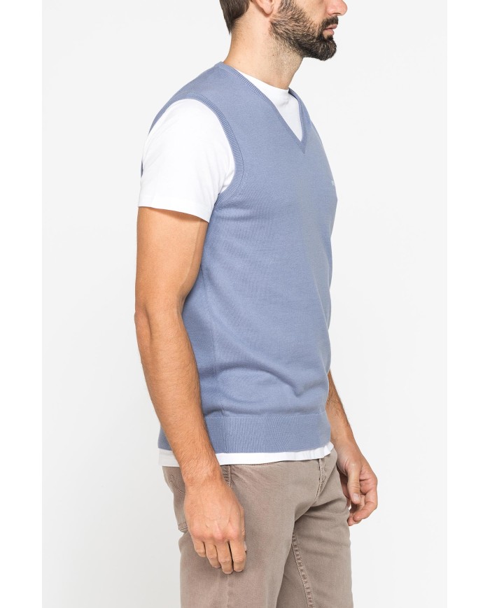 MAGLIA IN COTONE ORGANICO DA UOMO CON SCOLLO A V