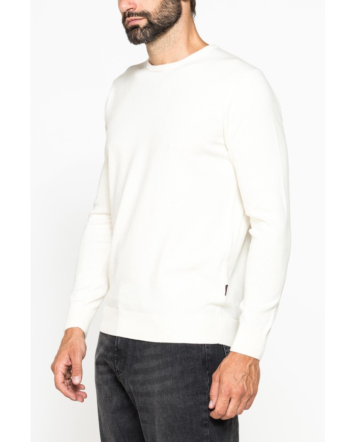 MAGLIA GIROCOLLO IN COTONE ORGANICO E LANA MERINO