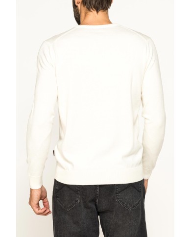 MAGLIA GIROCOLLO IN COTONE ORGANICO E LANA MERINO