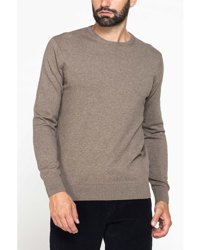 MAGLIA GIROCOLLO IN COTONE ORGANICO E LANA MERINO