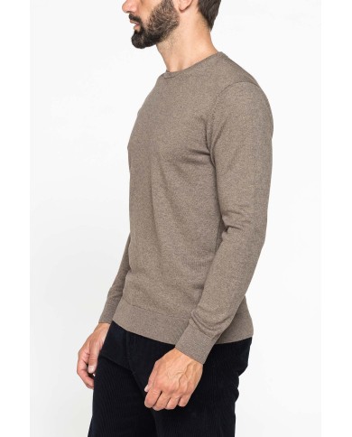 MAGLIA GIROCOLLO IN COTONE ORGANICO E LANA MERINO