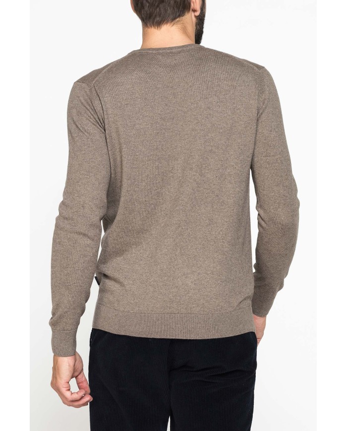 MAGLIA GIROCOLLO IN COTONE ORGANICO E LANA MERINO