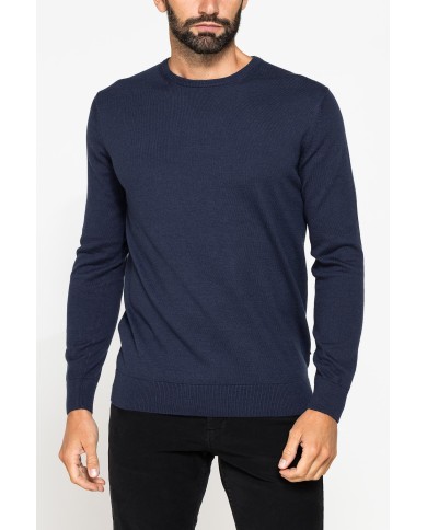 MAGLIA GIROCOLLO IN COTONE ORGANICO E LANA MERINO