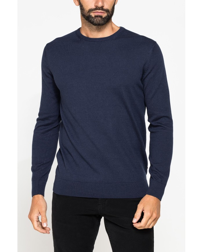 MAGLIA GIROCOLLO IN COTONE ORGANICO E LANA MERINO