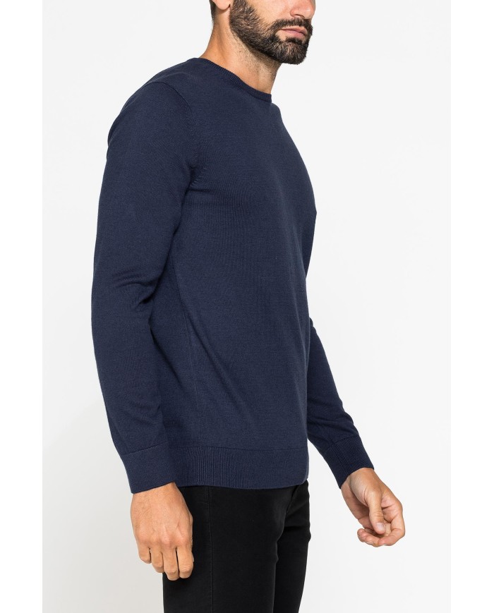 MAGLIA GIROCOLLO IN COTONE ORGANICO E LANA MERINO