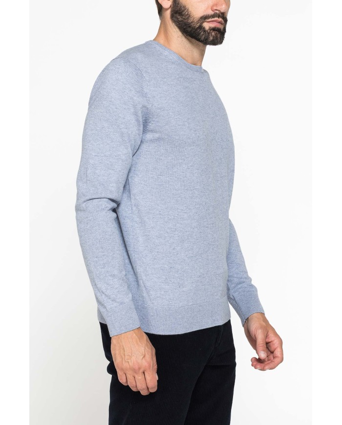 MAGLIA GIROCOLLO IN COTONE ORGANICO E LANA MERINO