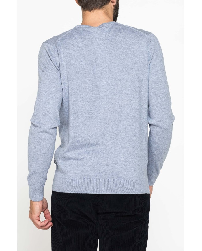 MAGLIA GIROCOLLO IN COTONE ORGANICO E LANA MERINO