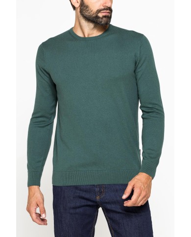 MAGLIA GIROCOLLO IN COTONE ORGANICO E LANA MERINO