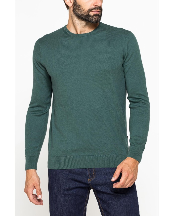 MAGLIA GIROCOLLO IN COTONE ORGANICO E LANA MERINO