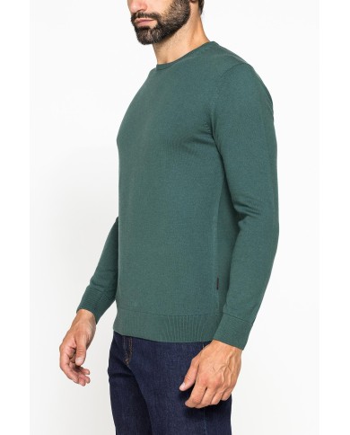 MAGLIA GIROCOLLO IN COTONE ORGANICO E LANA MERINO