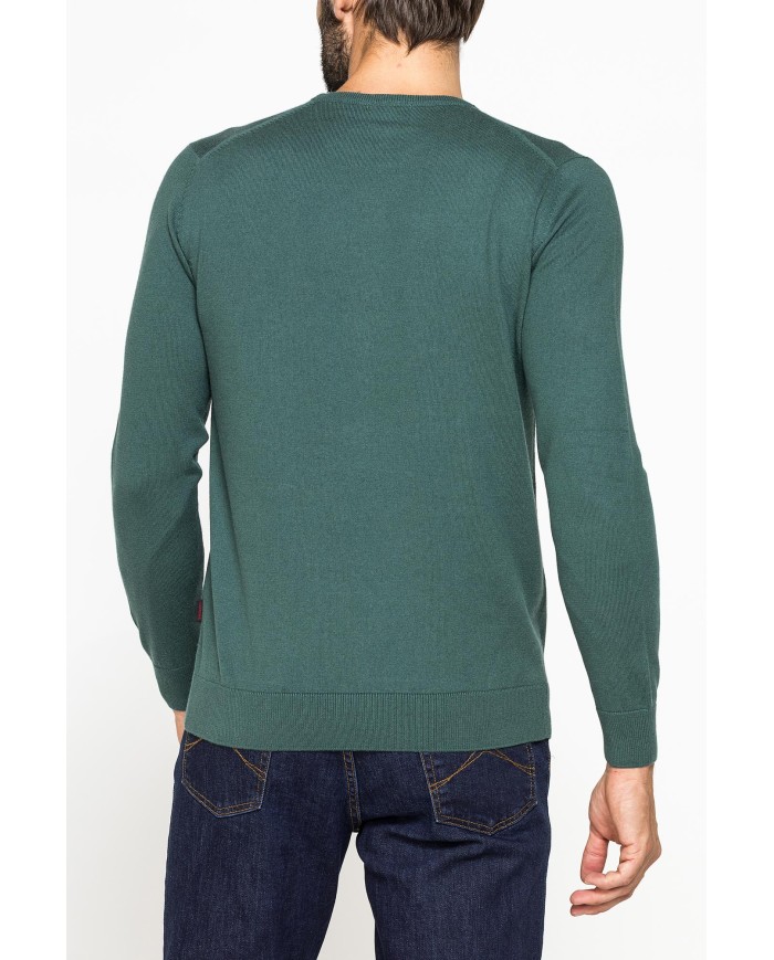 MAGLIA GIROCOLLO IN COTONE ORGANICO E LANA MERINO