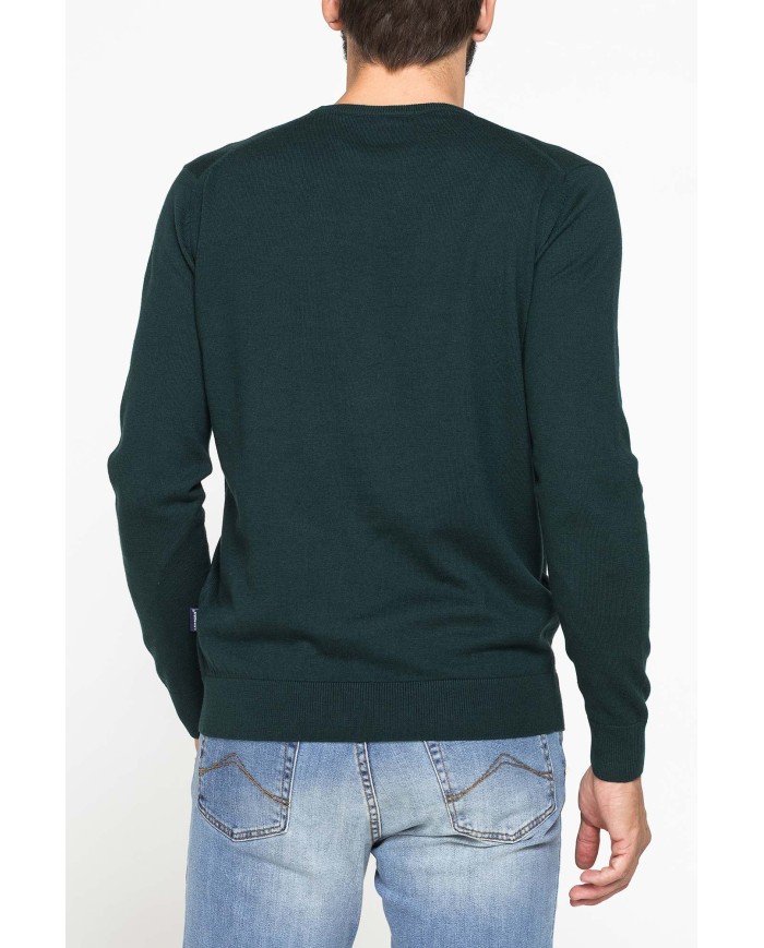 MAGLIA GIROCOLLO IN COTONE ORGANICO E LANA MERINO