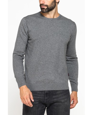 MAGLIA GIROCOLLO IN COTONE ORGANICO E LANA MERINO