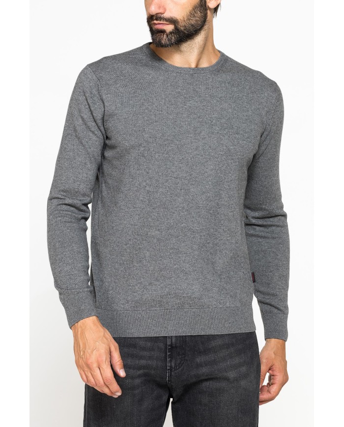 MAGLIA GIROCOLLO IN COTONE ORGANICO E LANA MERINO