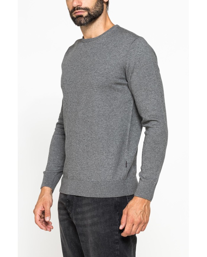 MAGLIA GIROCOLLO IN COTONE ORGANICO E LANA MERINO