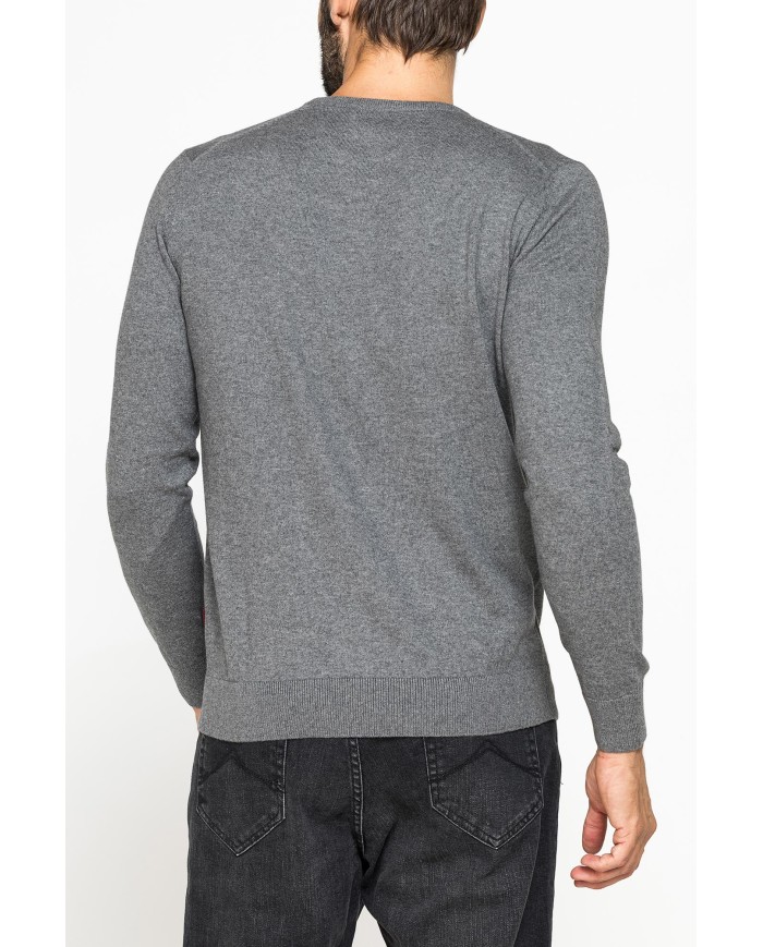 MAGLIA GIROCOLLO IN COTONE ORGANICO E LANA MERINO