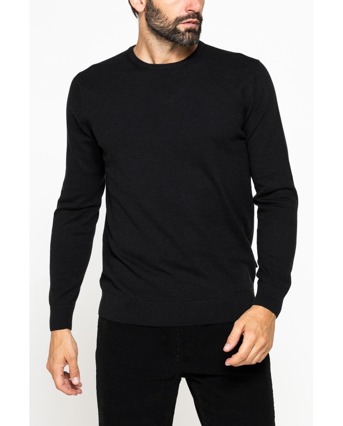 MAGLIA GIROCOLLO IN COTONE ORGANICO E LANA MERINO