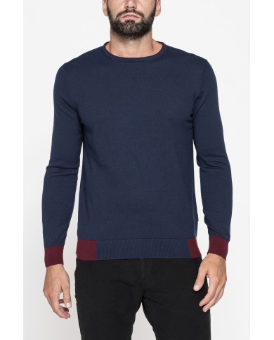 MAGLIA GIROCOLLO MISTO COTONE/CASHMERE