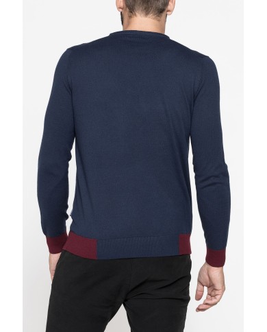MAGLIA GIROCOLLO MISTO COTONE/CASHMERE