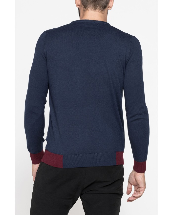 MAGLIA GIROCOLLO MISTO COTONE/CASHMERE