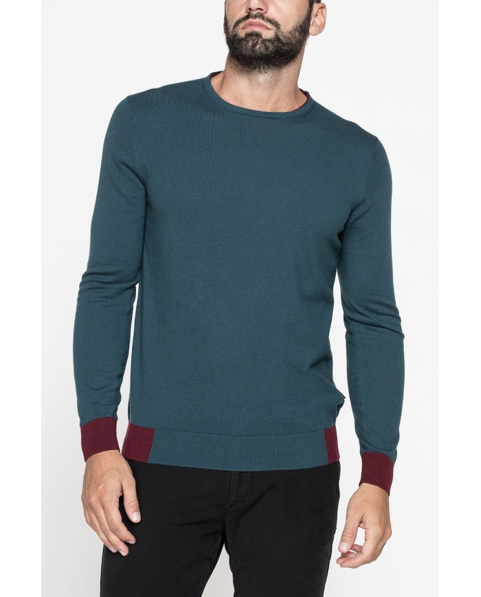 MAGLIA GIROCOLLO MISTO COTONE/CASHMERE