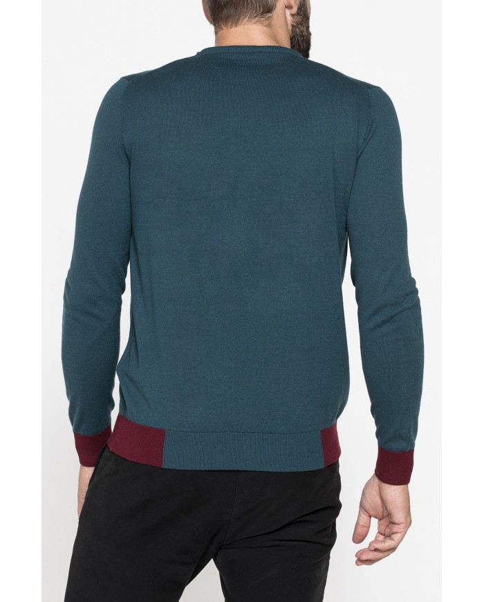MAGLIA GIROCOLLO MISTO COTONE/CASHMERE