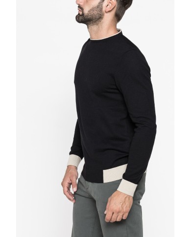 MAGLIA GIROCOLLO MISTO COTONE/CASHMERE