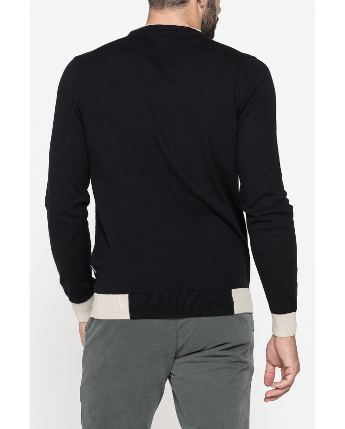 MAGLIA GIROCOLLO MISTO COTONE/CASHMERE
