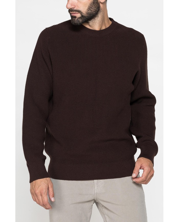 MAGLIONE A COSTA INGLESE IN PREGIATO CALDO COTONE