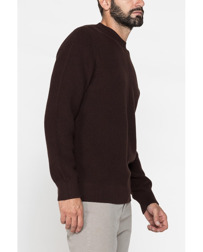 MAGLIONE A COSTA INGLESE IN PREGIATO CALDO COTONE