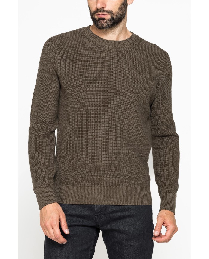 MAGLIONE A COSTA INGLESE IN PREGIATO CALDO COTONE