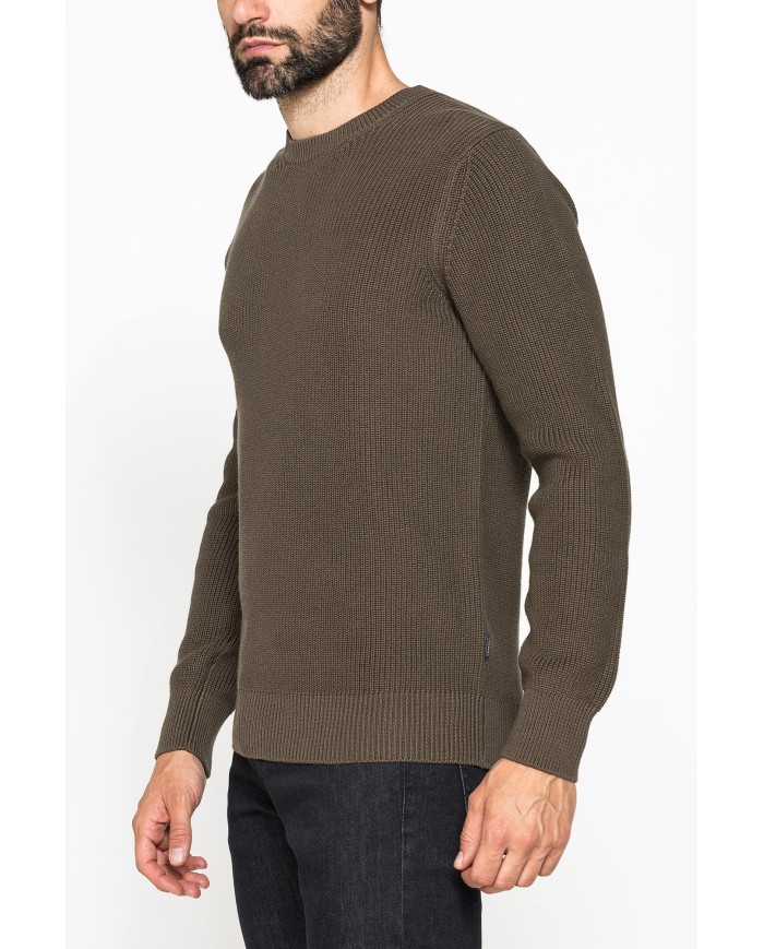 MAGLIONE A COSTA INGLESE IN PREGIATO CALDO COTONE