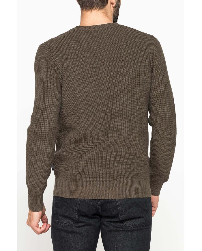 MAGLIONE A COSTA INGLESE IN PREGIATO CALDO COTONE