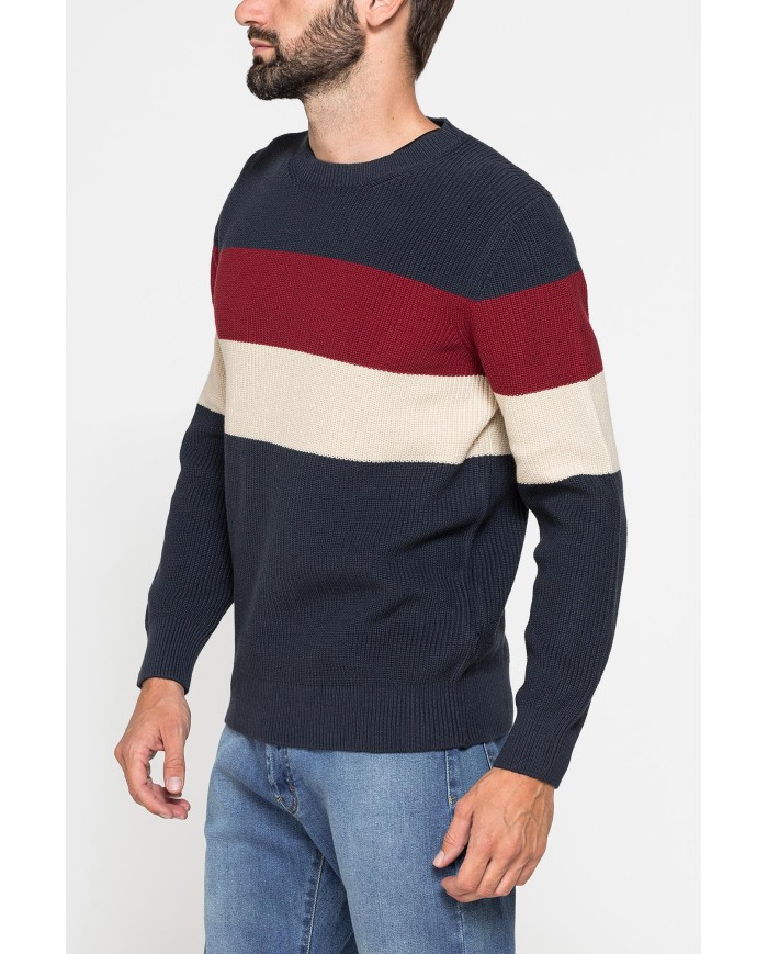 MAGLIONE A COSTA INGLESE IN PREGIATO CALDO COTONE