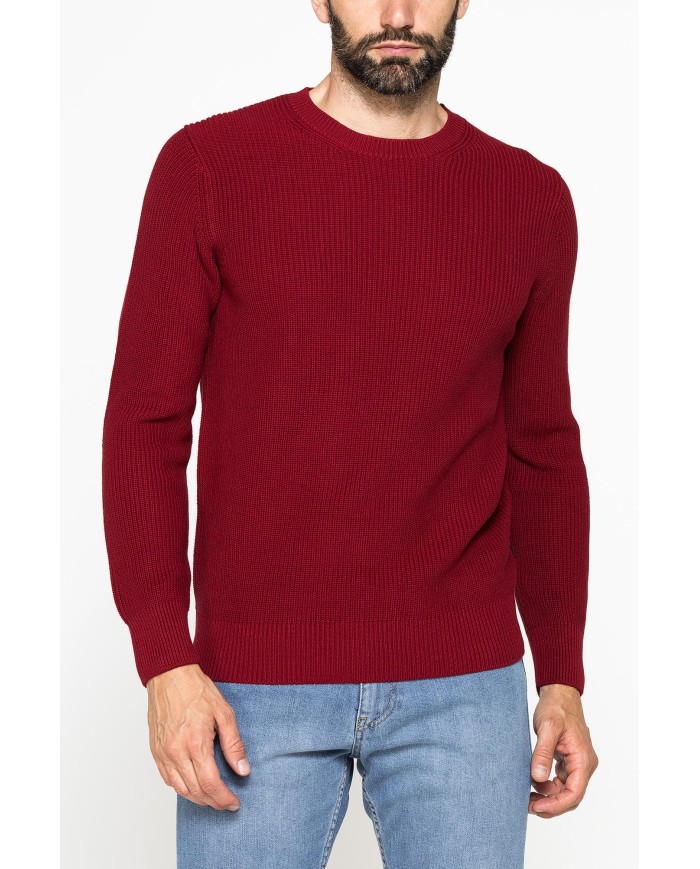 MAGLIONE A COSTA INGLESE IN PREGIATO CALDO COTONE