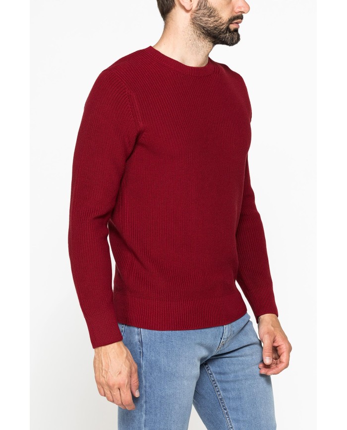 MAGLIONE A COSTA INGLESE IN PREGIATO CALDO COTONE