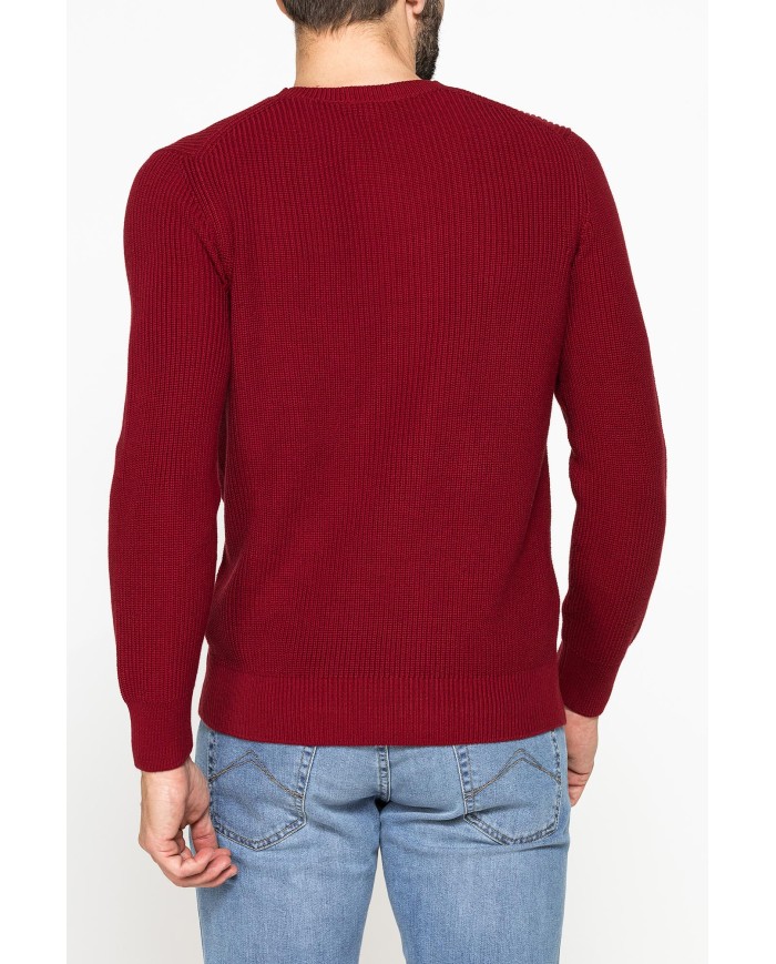 MAGLIONE A COSTA INGLESE IN PREGIATO CALDO COTONE