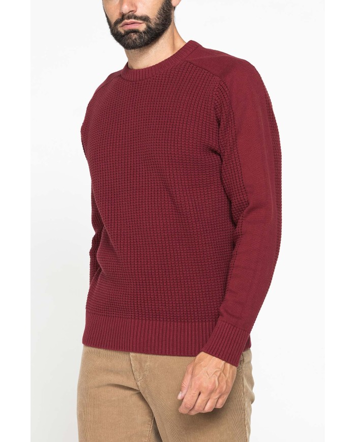 MAGLIONE A COSTA INGLESE IN PREGIATO CALDO COTONE