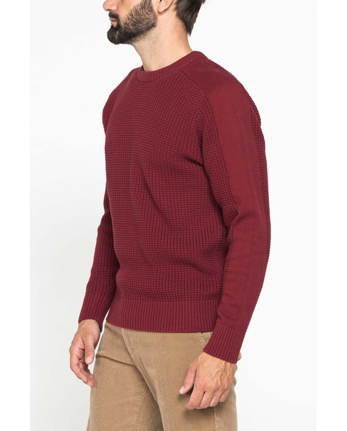 MAGLIONE A COSTA INGLESE IN PREGIATO CALDO COTONE