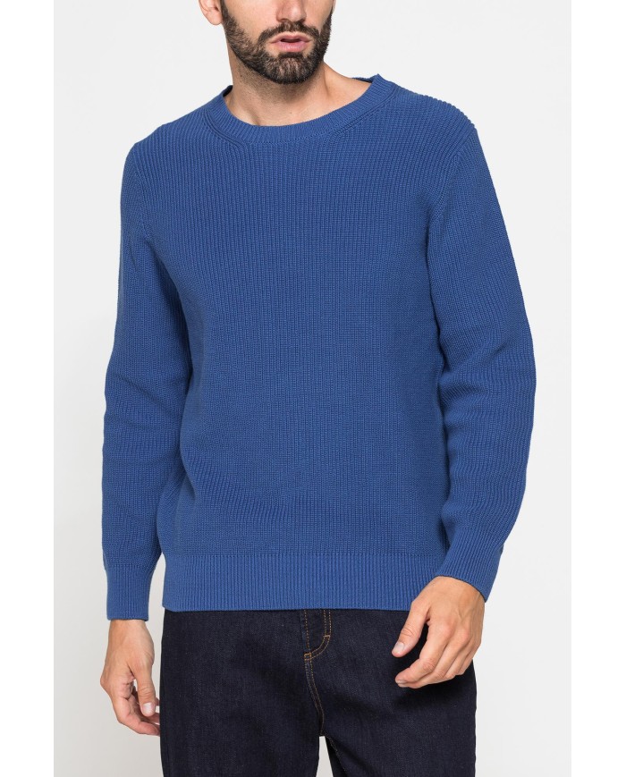 MAGLIONE A COSTA INGLESE IN PREGIATO CALDO COTONE