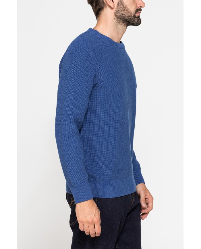 MAGLIONE A COSTA INGLESE IN PREGIATO CALDO COTONE