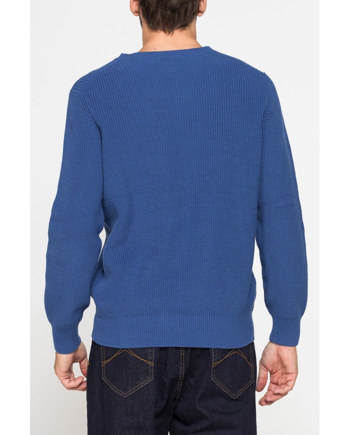 MAGLIONE A COSTA INGLESE IN PREGIATO CALDO COTONE