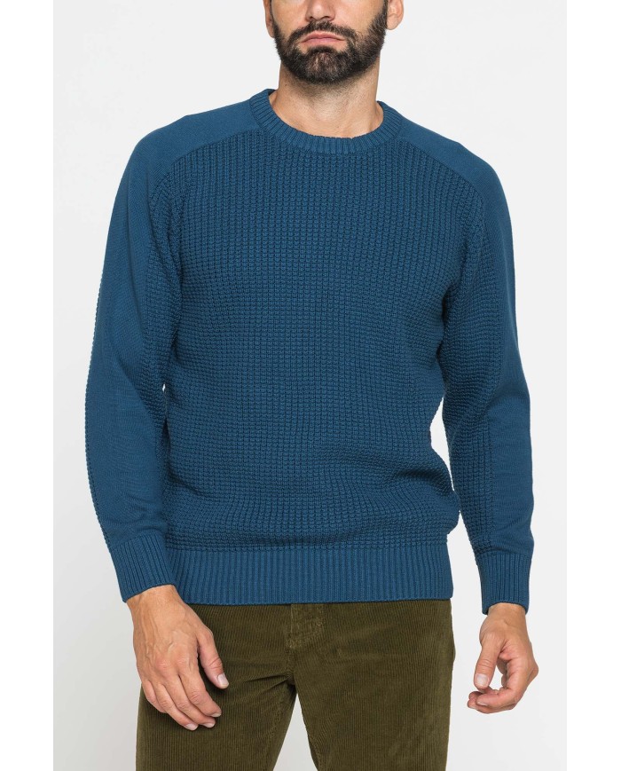 MAGLIONE A COSTA INGLESE IN PREGIATO CALDO COTONE