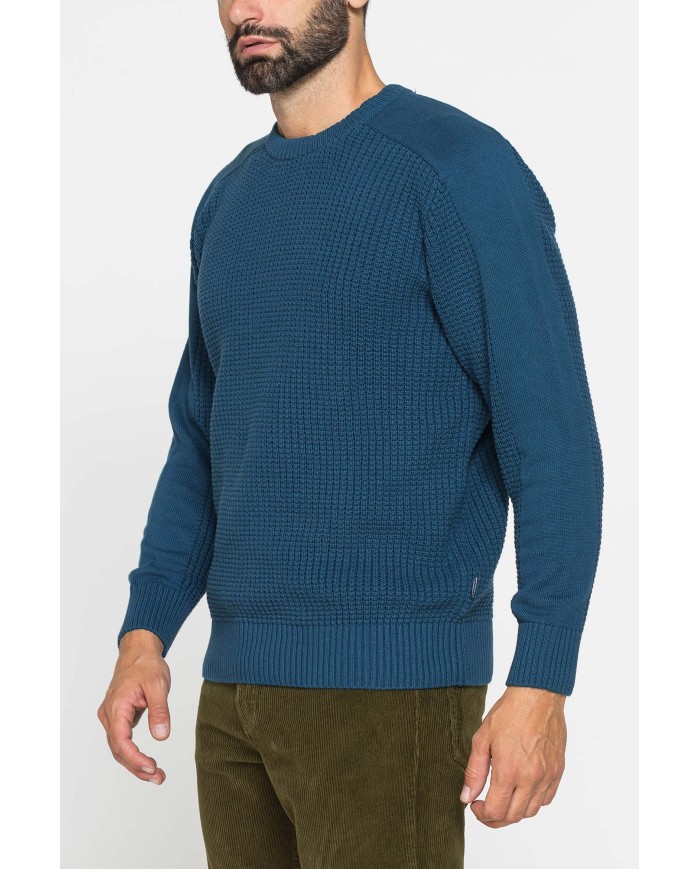 MAGLIONE A COSTA INGLESE IN PREGIATO CALDO COTONE