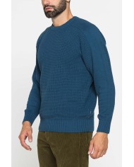 MAGLIONE A COSTA INGLESE IN PREGIATO CALDO COTONE