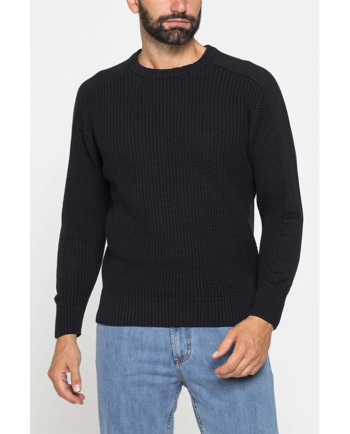 MAGLIONE A COSTA INGLESE IN PREGIATO CALDO COTONE