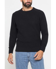 MAGLIONE A COSTA INGLESE IN PREGIATO CALDO COTONE