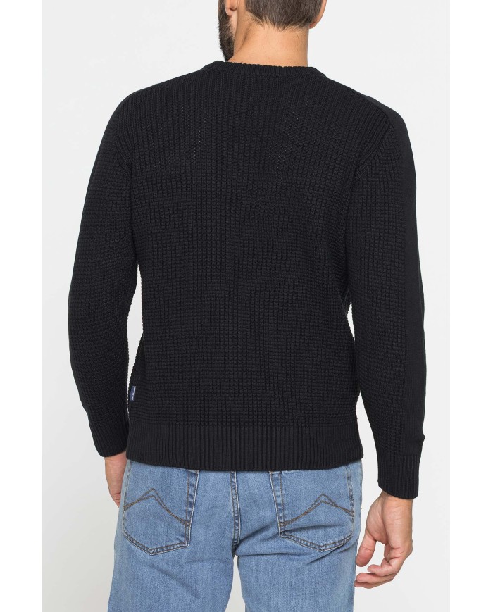 MAGLIONE A COSTA INGLESE IN PREGIATO CALDO COTONE